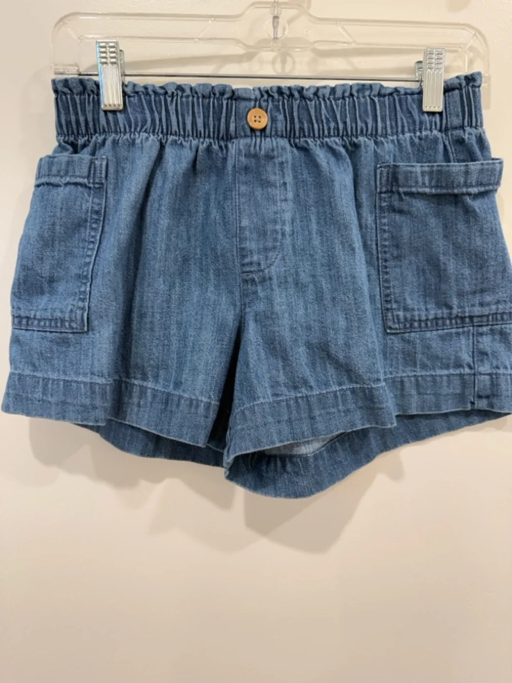 Old Navy Girls Denim-Style Elastic Waist Short- Indigo Blue Large 10-12